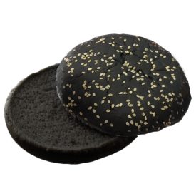 Fekete hamburger zsemle fehér maggal 125mm, 82g, 24db/#