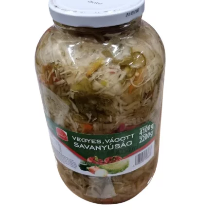 Globetti Vegyes Vágott Savanyúság 4100gr/2200gr (Édesítőszer mentes) 2db/#  4250 ml
