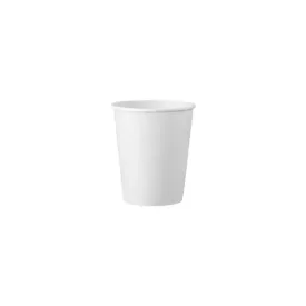 White single-wall paper cup 250ml 8oz 50pc/pack (2MEWHCUP08)