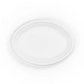 Bagasse oval plate 260x200mm 50pc/pack (2MEOVLT01)