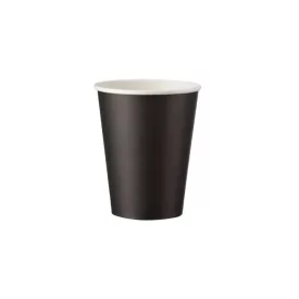 Black single-wall paper cup 250ml 8oz 50pc/pack (2MEBLCUP08)