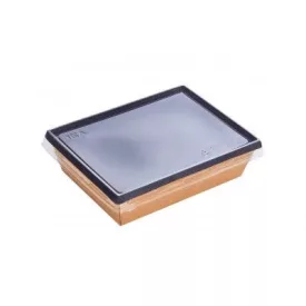   Clear flat lid for Eco-Tray black-brown bowl 400ml 50pc/pack (2MEECOT04LID)